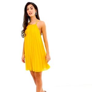 ASOS Design Petite Mini Trapeze Pleat Dress
